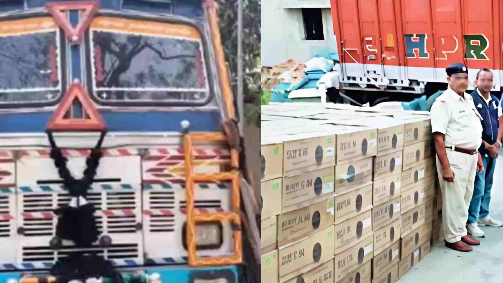 Bihar_News_Today_two_truck_collide_head_on_in_muzaffarpur_liquor_bottles_scattered-on_the_road-1.jpeg