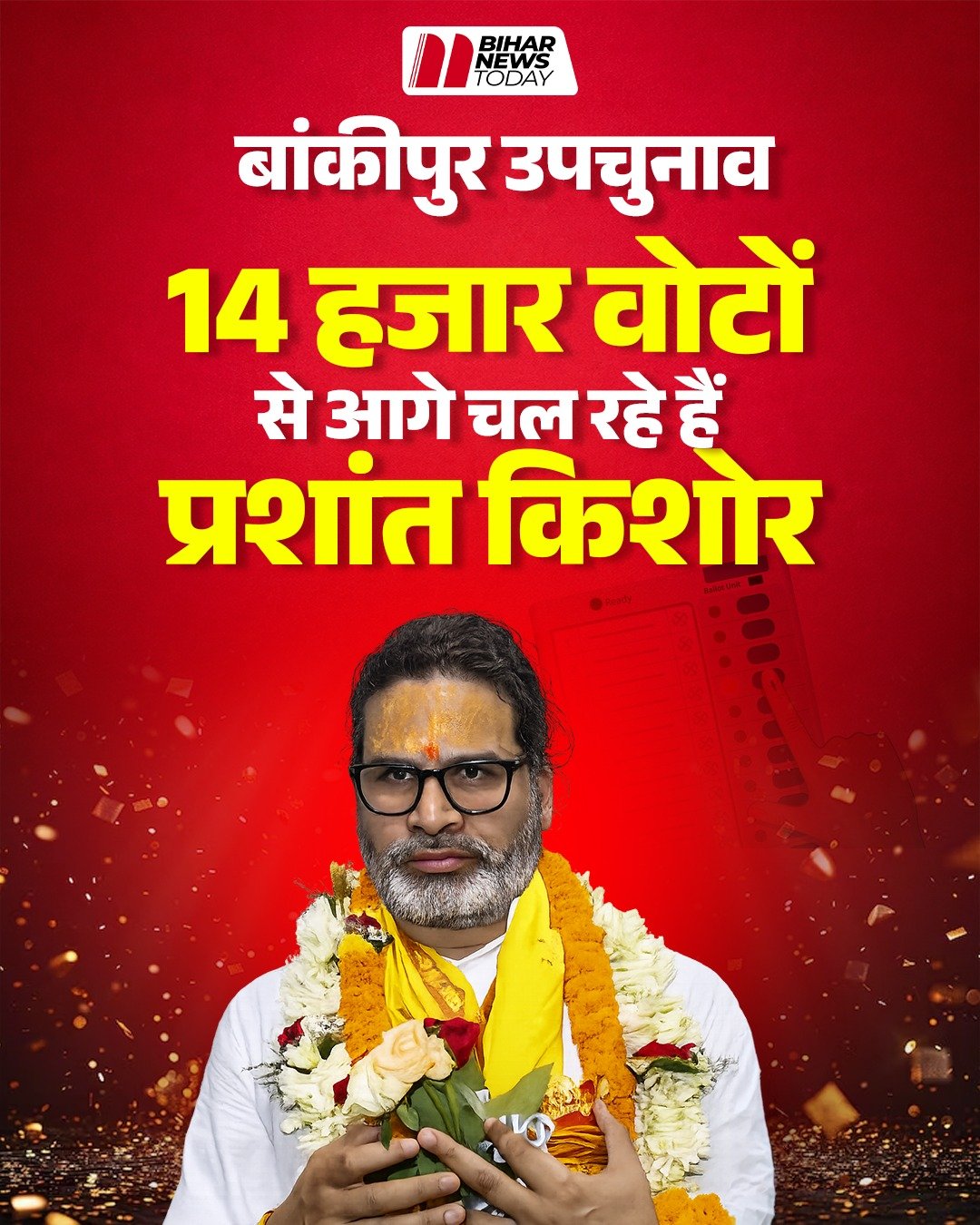 prashant kishor ahead with 14k votes