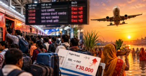 Traveling to Bihar for Chhath is expensive; no train tickets available! Flight fares have soared to ₹30,000.