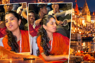Maithili Thakur: Maithili Thakur arrived at the Kashi ghats with her brothers and sang bhajans with the youth, creating a deeply devotional atmosphere.