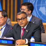 Arun Bharti at the United Nations: Jamui MP participates in a UN meeting, speaks on behalf of India regarding peace and development.