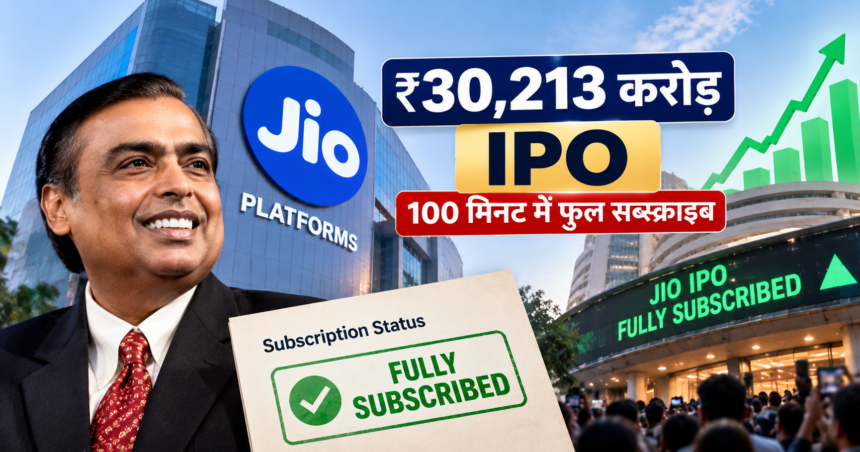 Jio IPO News: Mukesh Ambani’s Jio Platforms’ ₹30,213 crore IPO gets fully subscribed in 100 minutes, becoming India’s largest IPO.