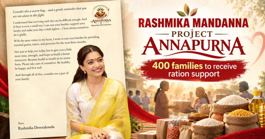 Rashmika Mandanna News: Rashmika Mandanna has adopted 400 families and will provide free rations for a year under ‘Project Annapurna’.