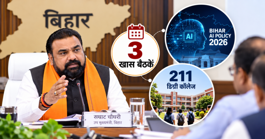 Samrat Chaudhary Meeting: CM to hold 3 key meetings today; discussions to cover topics ranging from the Bihar AI Policy-2026 to 211 degree colleges.